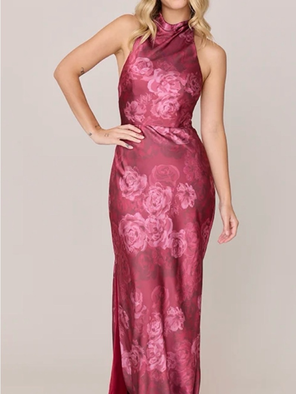 Revelry - Veronica Satin Floral Print Dress